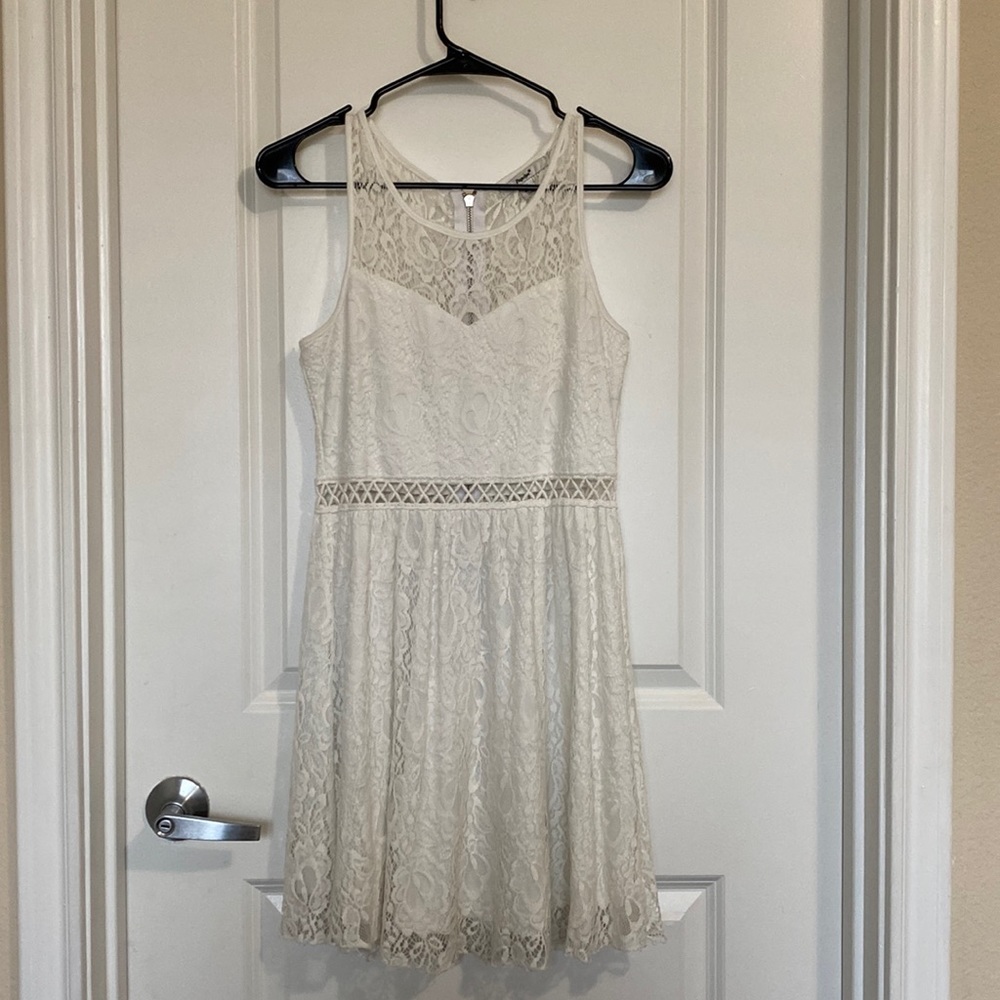 White Lace Dress- Size Medium